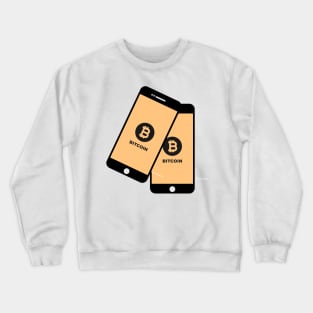 bitcoin digital assets currency in smart phone display Crewneck Sweatshirt